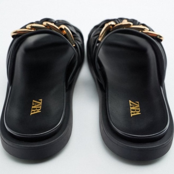 ZARA Flat Sandals with Chain Detail BNWT - Picture 5 of 7